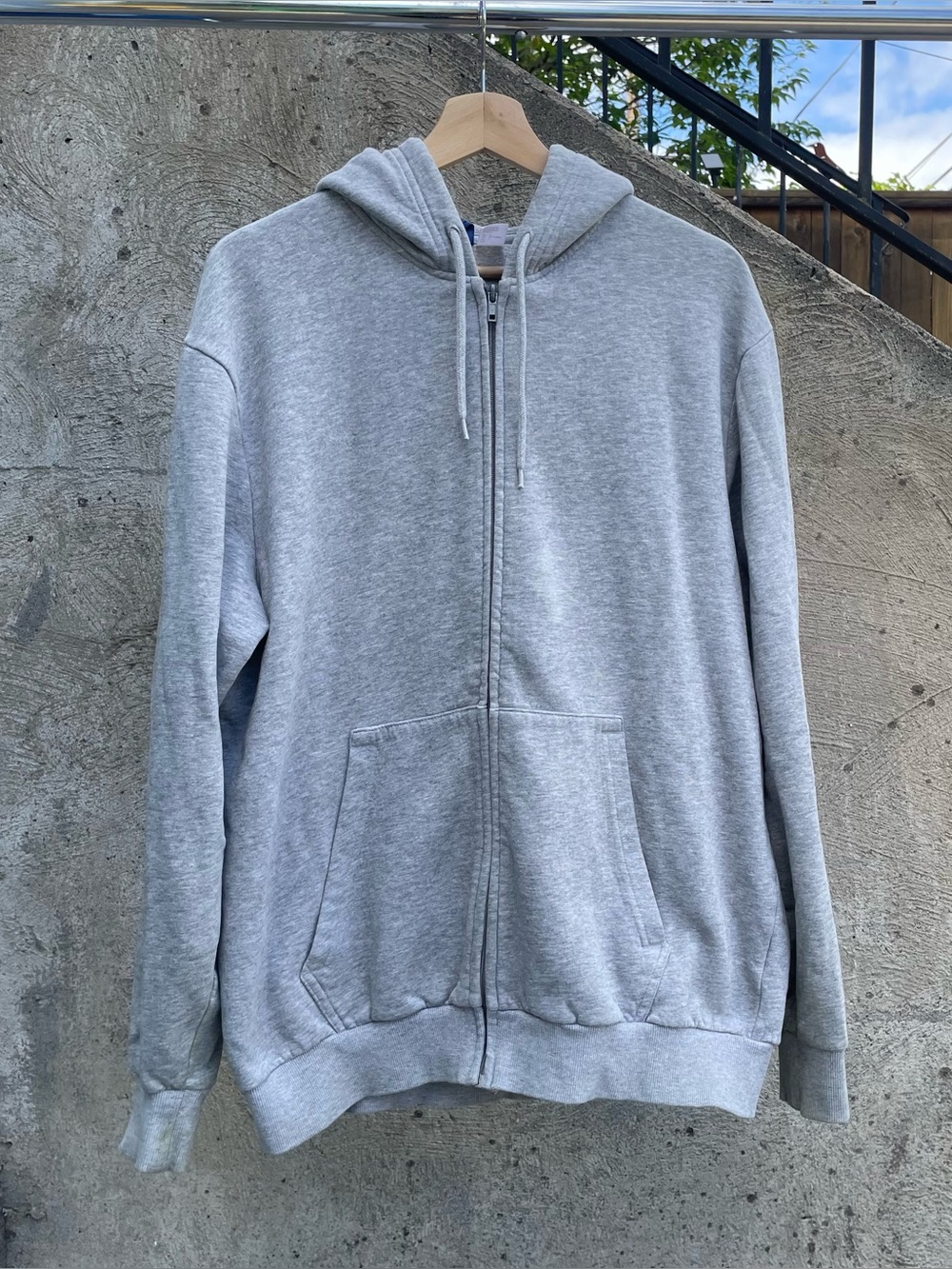Grey H&M Divided zip up hoodie size large